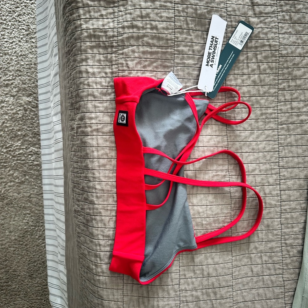 Jolyn Clothing Vibrant Red Strappy Bikini Top